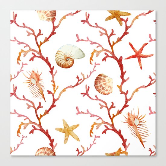 Sea Life Pattern 13 Canvas Print