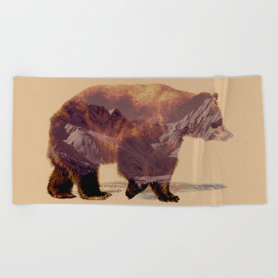 Glacier Grizzly Beach Towel