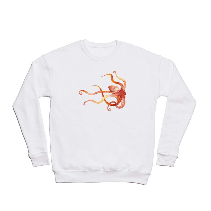 Watercolour Octopus - Red and Orange Crewneck Sweatshirt