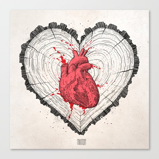 wooden heart Canvas Print
