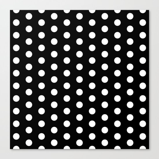 Black White Polka Dots Canvas Print