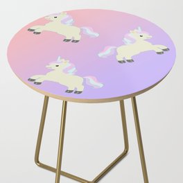 Stylish colorful magical Unicorns pattern design Side Table