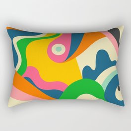 Colorful Mid Century Abstract  Rectangular Pillow