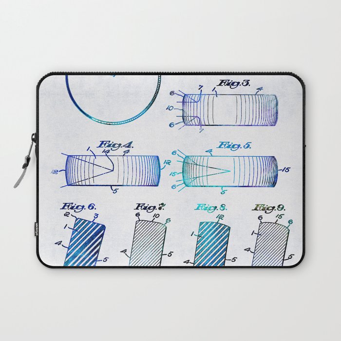 Blue Hockey Art - Hockey Puck Patent - Sharon Cummings Laptop Sleeve