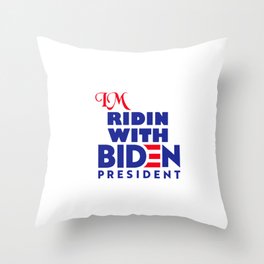 ridin with biden Throw Pillow