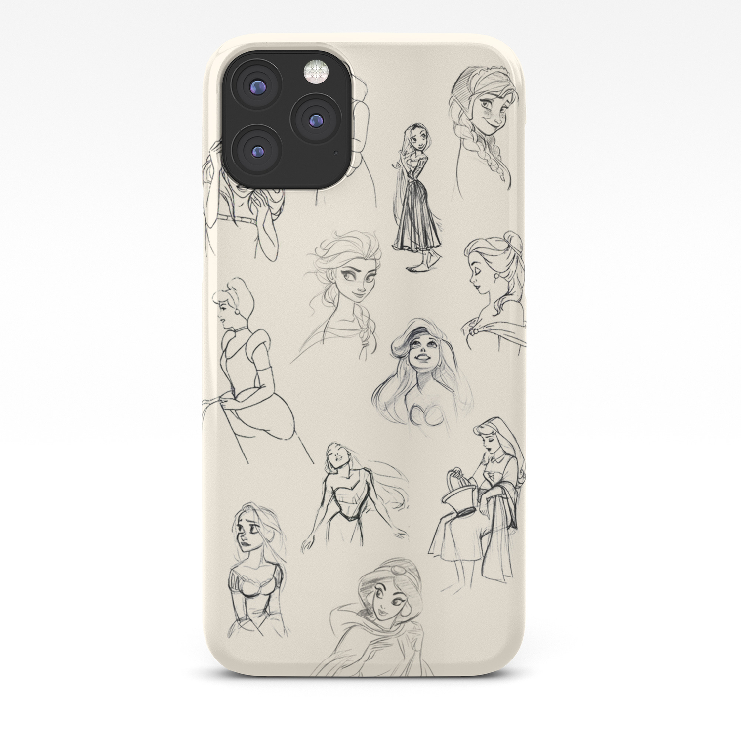 Sketched Girls Iphone Case By Lunalalonde Society6,Brown Hair Brown Eyes Anime Girl Drawing