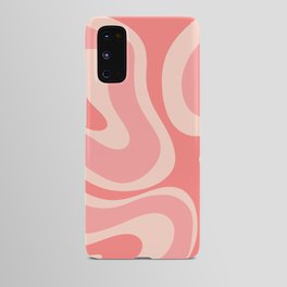Blush Pink Modern Retro Liquid Swirl Abstract Pattern Square Android Case