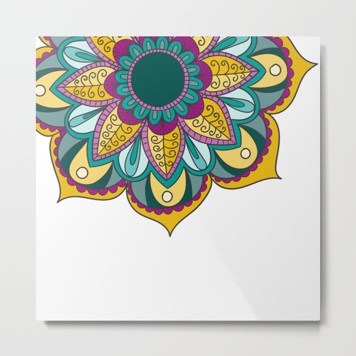 Mandala Series - Sunflower Metal Print