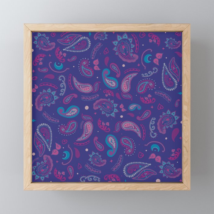 Purple Haze Paisley Framed Mini Art Print