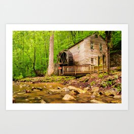 The Old Rice Mill in Tennessee Art Print | Oldmill, Wooded, Norrisdam, Tennessee, Nature, Forest, Trees, Clinchriver, Woods, Statepark 