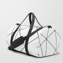 Geometric White Duffle Bag