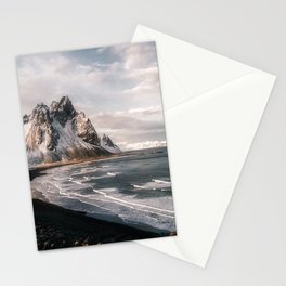 Stokksnes Icelandic Mountain Beach Sunset - Landscape Photography Stationery Card