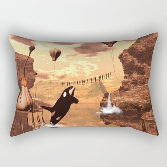 Funny orca Rectangular Pillow