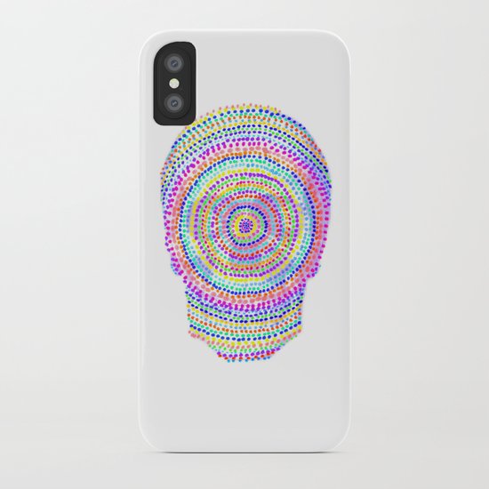 divisionism skull mandala iPhone Case