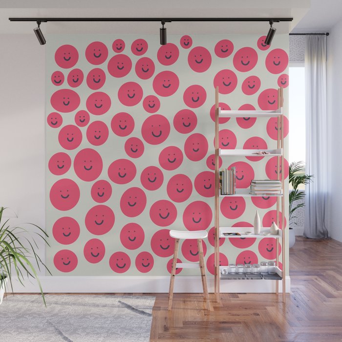 Summer Happy Baby Smiles - Neon Pink Wall Mural