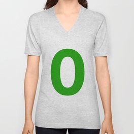 Number 0 (Green & White) V Neck T Shirt