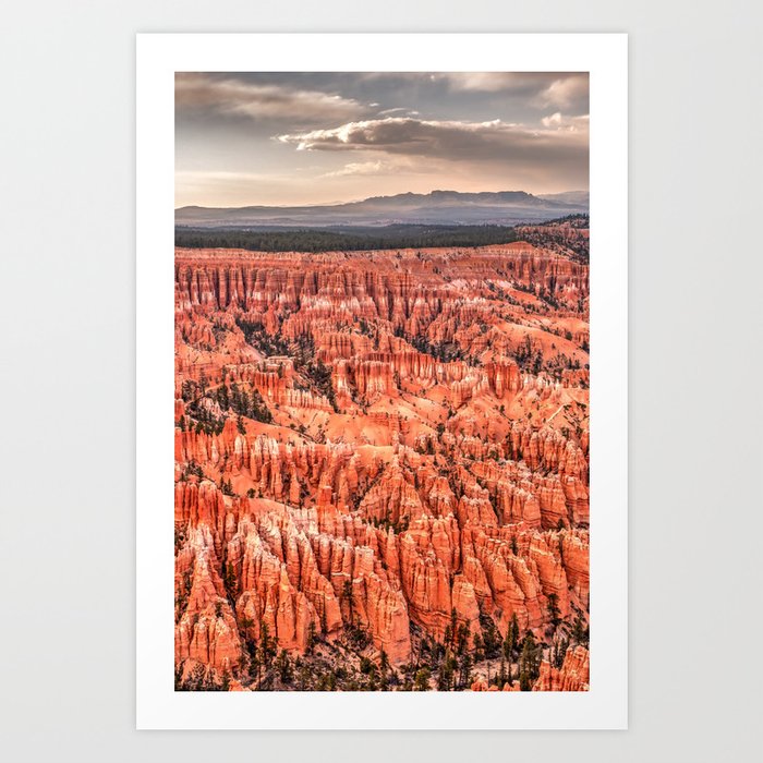 Bryce Canyon Sunset Mountain Landscape Art Print