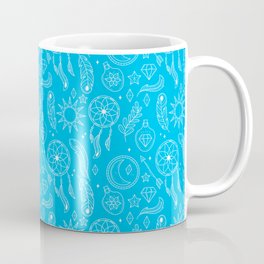 Turquoise And White Hand Drawn Boho Pattern Mug