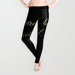 You are Gold Baby Solid Gold Glitter Text on Black Leggings