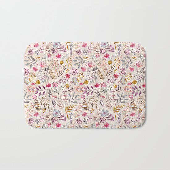 Light floral Bath Mat
