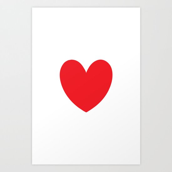Red heart Art Print