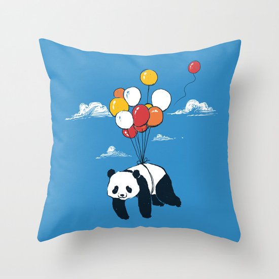 Flying Panda Throw Pillow