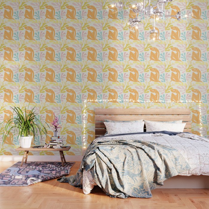 Beach Nude with Pastel Seagrass Matisse Inspired Wallpaper