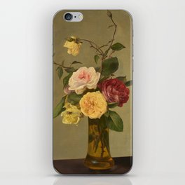 Roses in a Vase, 19th century by Henri Fantin-Latour iPhone Skin