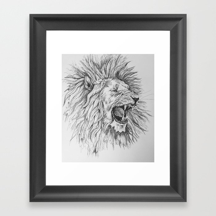 Roaring Lion Framed Art Print