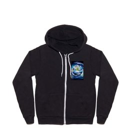 Galaxy Dolphin Dolphins In Space Earth Zip Hoodie