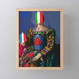 French Italian Pop Remix of Classical Painting of Bronzino Framed Mini Art Print