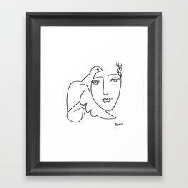 Picasso - Dove and Girl Framed Art Print
