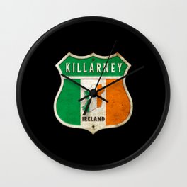 Killarney ireland coat of arms flags design Wall Clock