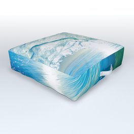 Clear Blue Wave, Surfing Heaven  Outdoor Floor Cushion