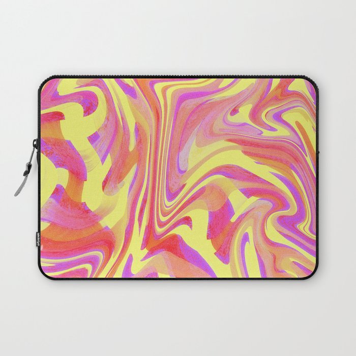 Pink and Yellow Wavy Grunge Laptop Sleeve