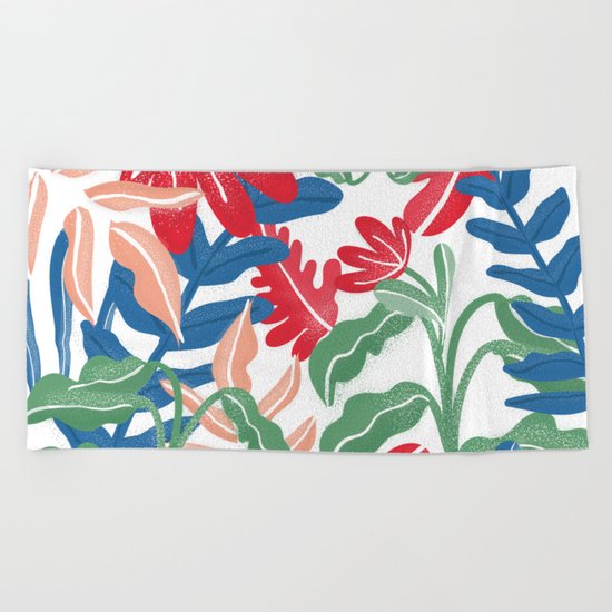 Tropical Vibes Pattern Beach Towel