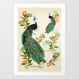 Peacocks Art Print