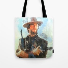 Portrait of Clint Eastwood Tote Bag