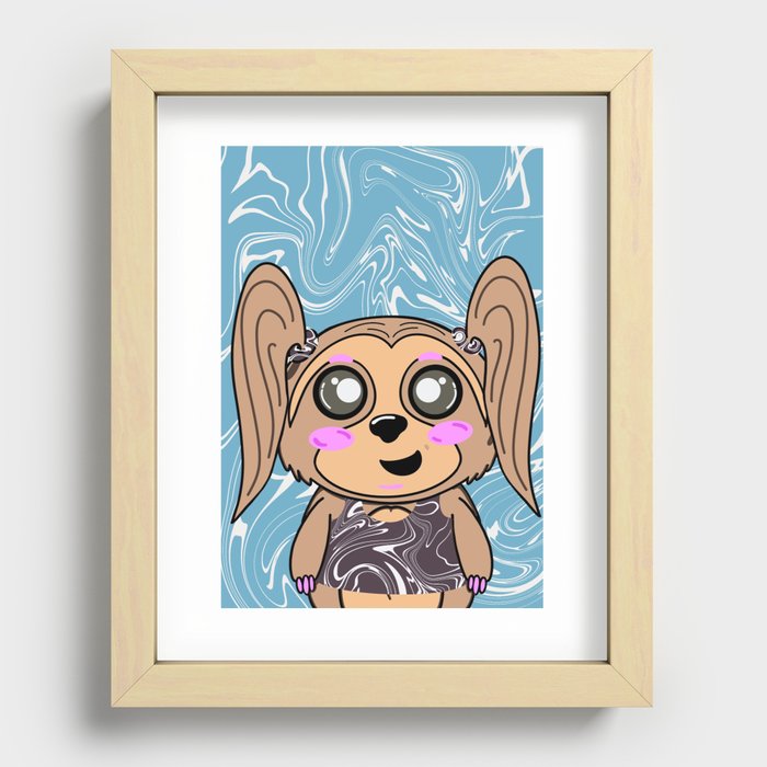 Happy Sloth S Recessed Framed Print