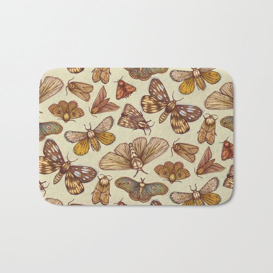 Moth Pattern Bath Mat