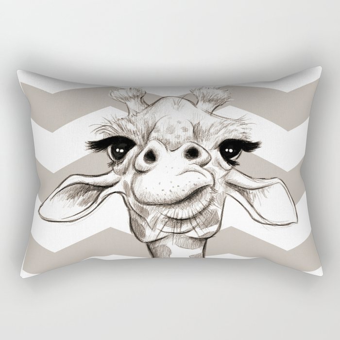 Sketchy Giraffe  Rectangular Pillow