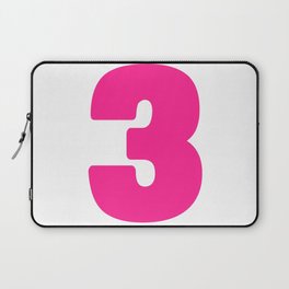 3 (Dark Pink & White Number) Laptop Sleeve