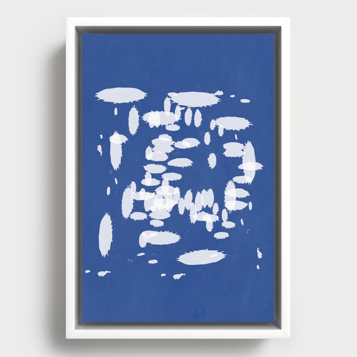 Abstract Splash Navy Blue Framed Canvas