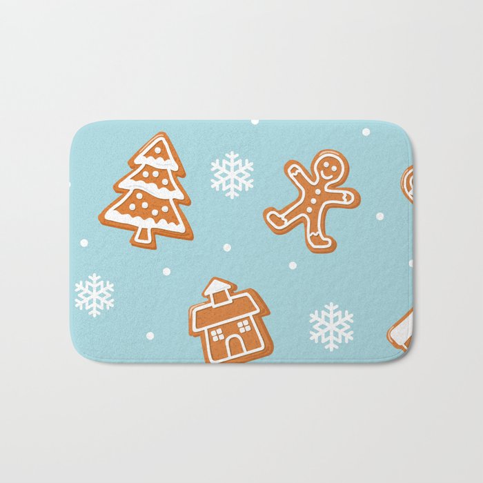 Gingerbread Cookies & Snowflakes Bath Mat