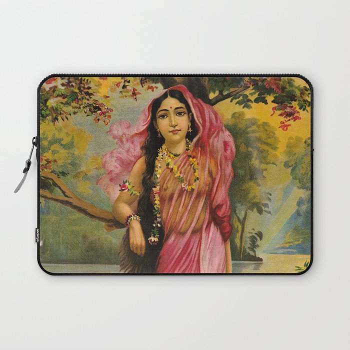 Goddess of Spring, Vasantika by Raja Ravi Varma Laptop Sleeve