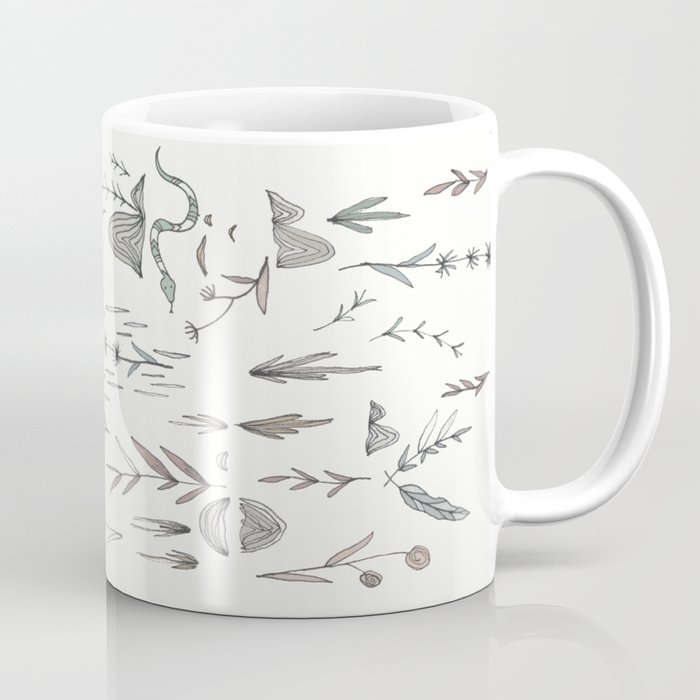 Abstract Woodland Pen and Ink and Watercolor Illustration Coffee Mug