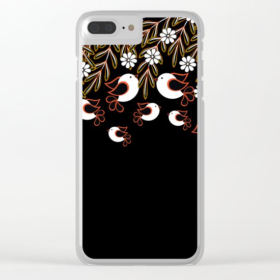 white birds Clear iPhone Case