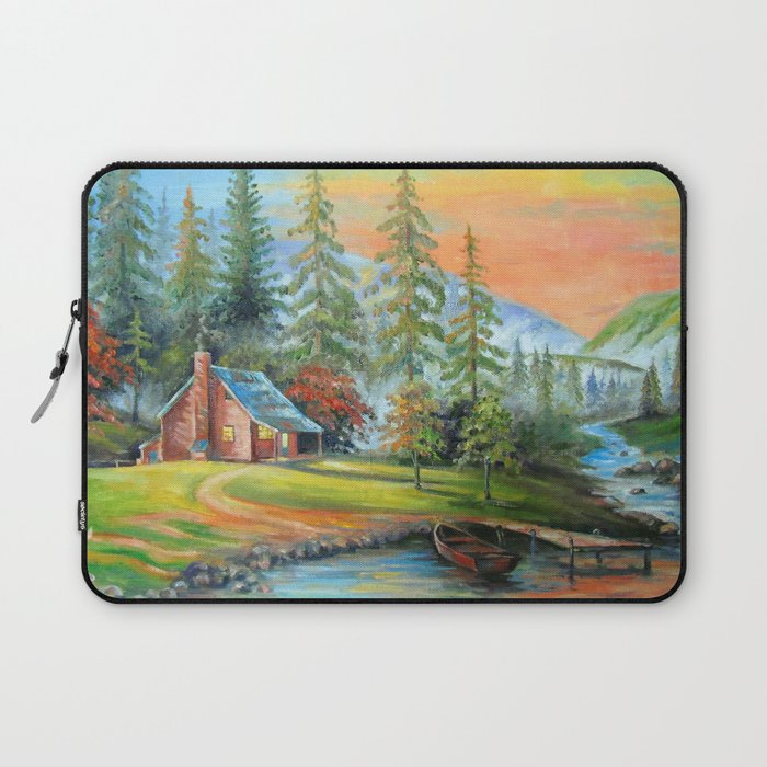 House at the mountain river Laptop Sleeve