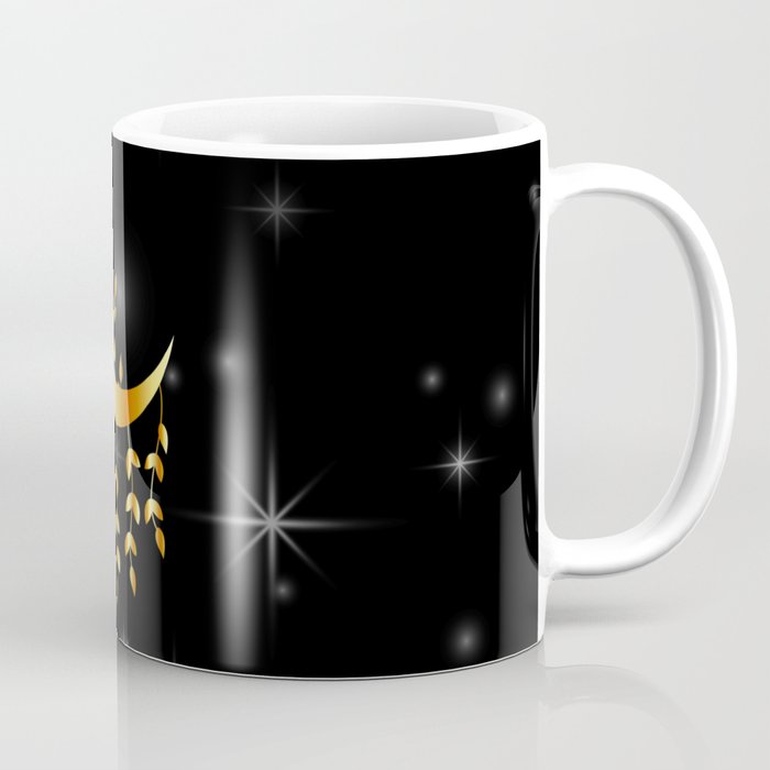 Mystic golden moon dream catcher with leaves Coffee Mug