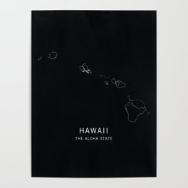 Hawaii State Road Map Poster